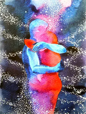 画家画自己老婆作品